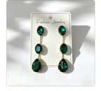 Gradient color stone long earrings, light luxury and elegant, versatile for dating