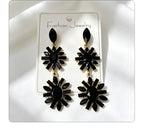 Multi-color rhinestone flower earrings, light luxury and versatile