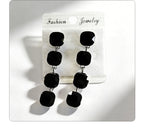 Multi-color beaded long water drop crystal earrings, fashionable, simple, versatile and elegant earrings