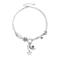 Y2K style star evil eye pendant necklace, exquisite and elegant niche collarbone chain, light luxury fashion accessory