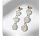 Pink irregular beaded with a gentle temperament, long earrings that flatter the face shape