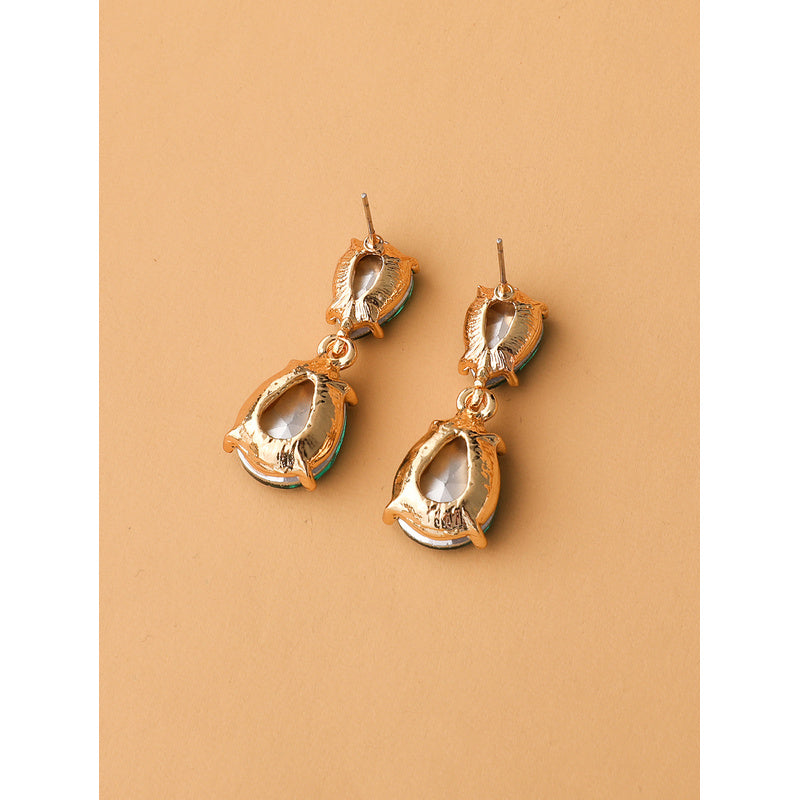 Fashionable water earrings for women, light luxury with a high-end feel, crystal drop earrings, versatile and elegant, simple design