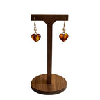 Unique elegant amber heart earrings with a gentle and sophisticated vibe, versatile accessory