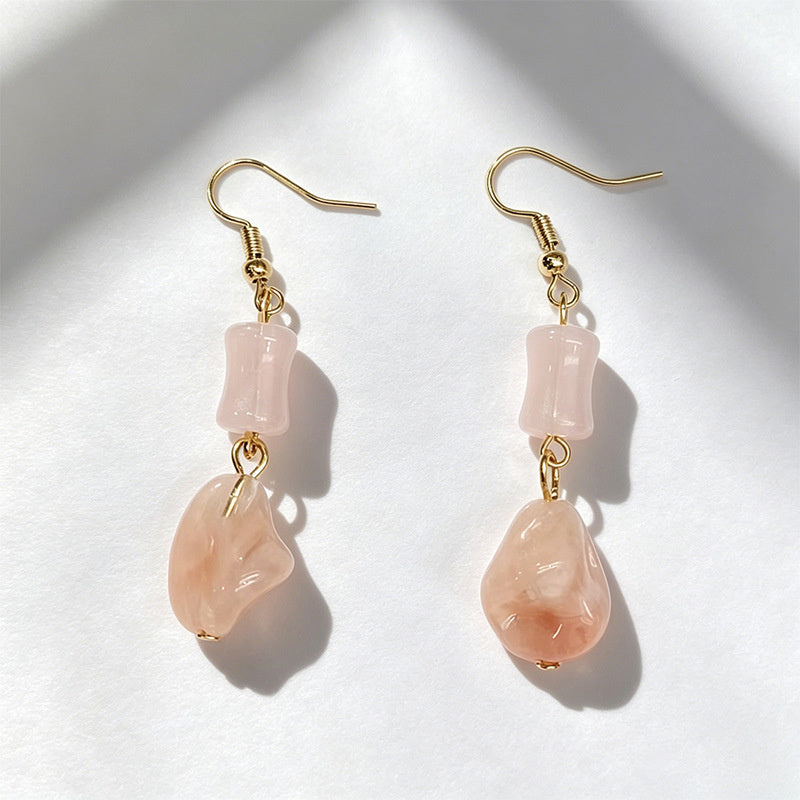 Pink Jade Drop Earrings