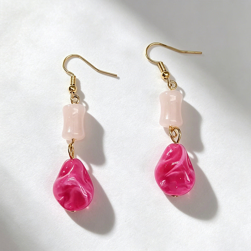 Pink Jade Drop Earrings