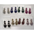 Diamond-studded leaf tassel women, light luxury style, high-end long earrings for evening parties