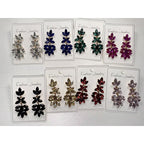 Diamond-studded leaf tassel women, light luxury style, high-end long earrings for evening parties