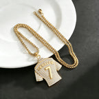 World Cup Football Event Merchandise Street Hip-Hop Stainless Hollowed-Out Messi and Ronaldo Military Badge Pendant Titanium Steel Necklace