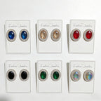 Oval made of alloy, fashionable and elegant, with a high-end feel, niche light luxury earrings