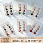 Fashionable, simple, elegant, niche, high-end, light luxury, fresh and colorful long tassel earrings