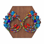 Diamond-encrusted geometric earrings, trendy and versatile, light luxury style earrings