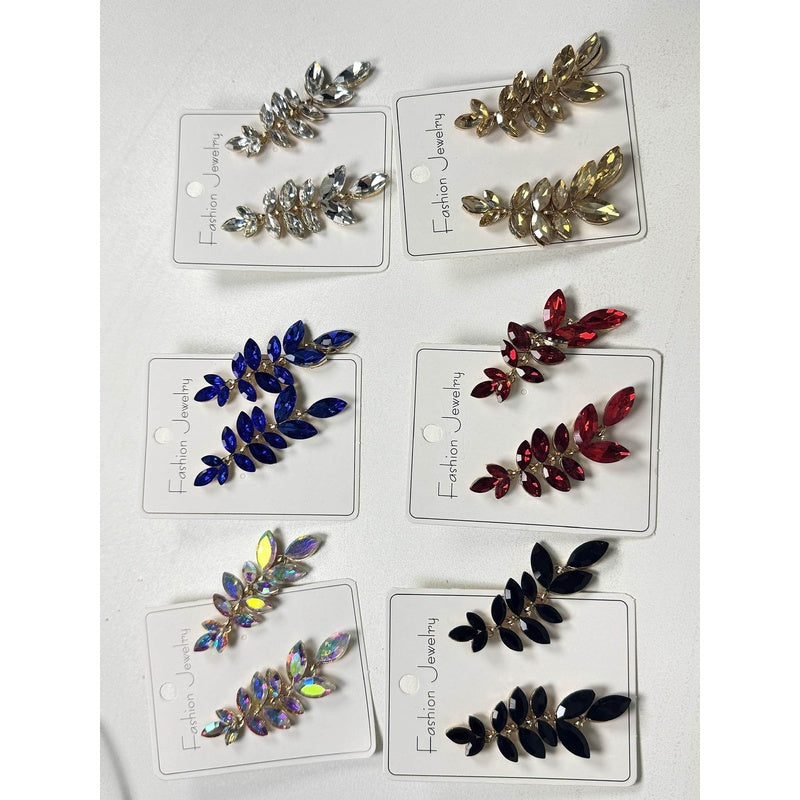 Fashionable leaf-shaped crystal hairpin for women, versatile elegant hair accessory with a light luxury and high-end feel