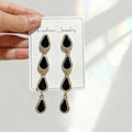 Tassel with a high-end feel, full of diamonds, water drop design, elegant earrings for parties