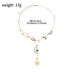 Y2K style star evil eye pendant necklace, exquisite and elegant niche collarbone chain, light luxury fashion accessory