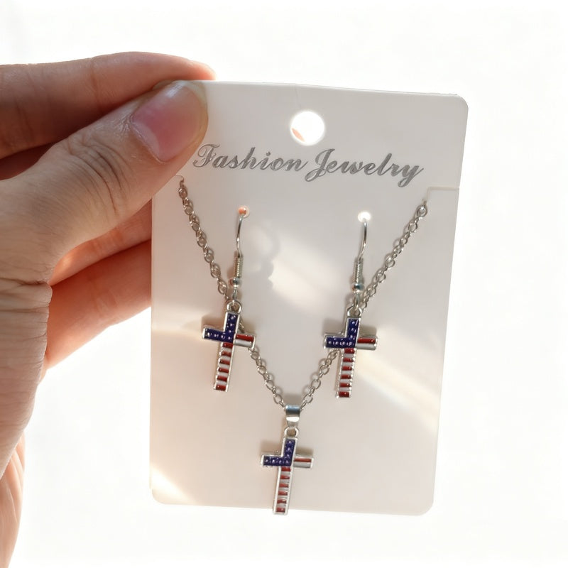 Necklace earring set, light luxury simple necklace, fashionable and elegant jewelry