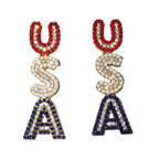 American Independence Accessories Women's National Day Fashionable Drop Earrings