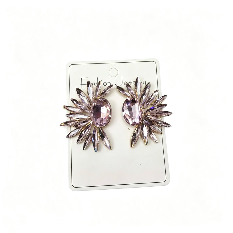 Fashionable sunflower colorful alloy earrings, light luxury and stylish ear studs