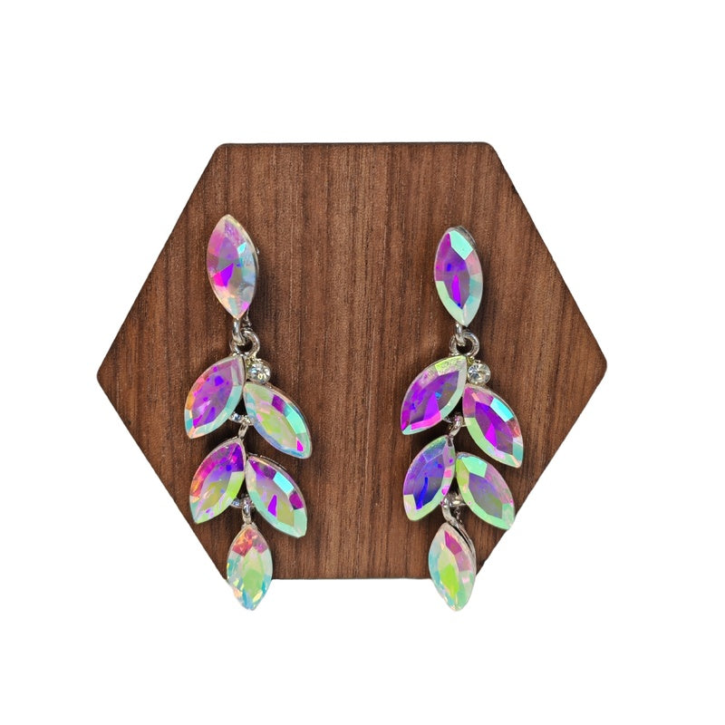 Fashionable alloy women's luxury crystal earrings, wedding dress accessories, long bridal earrings with a high-end feel