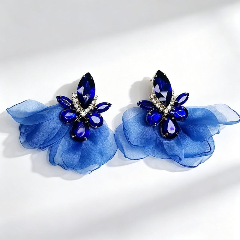 Alloy Fabric Floral Earrings Bohemian Style Ear Accessories