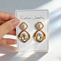 Irregular diamond-shaped earrings, light luxury, simple, fashionable, versatile earrings