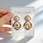 Irregular diamond-shaped earrings, light luxury, simple, fashionable, versatile earrings
