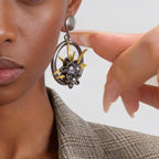 Vintage Palace Style Diamond-Studded Flower High-End Niche Design Earrings, Versatile Light Luxury Earrings Wholesale