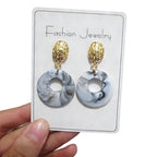Acrylic hoop with shell pattern, high-end earrings
