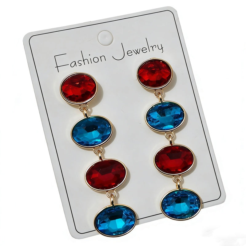 Fashionable, simple, elegant, niche, high-end, light luxury, fresh and colorful long tassel earrings