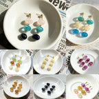 Resin luxury acrylic Maillard earrings, light luxury, niche style, sophisticated and high-end feel