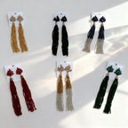 Long tassel earrings, creative bohemian style bridal earrings