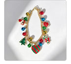 Cartoon snowflake bell-shaped Christmas bracelet, colorful oil-drip holiday atmosphere accessory