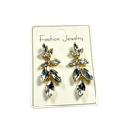 Fashionable and elegant leaf crystal earrings, long tassels, high-end versatile earrings for women, available in multiple colors