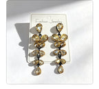 String-style water drop high-end earrings, fashionable and versatile accessories for dates