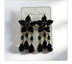 Colorful Gemstone Flower Long Tassel Rhinestone Drop Earrings Fashionable Trendy Women's Ear Accessories