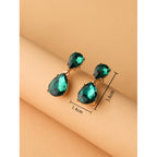 Fashionable water earrings for women, light luxury with a high-end feel, crystal drop earrings, versatile and elegant, simple design