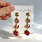 Fashionable, simple, elegant, niche, high-end, light luxury, fresh and colorful long tassel earrings