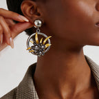 Vintage Palace Style Diamond-Studded Flower High-End Niche Design Earrings, Versatile Light Luxury Earrings Wholesale