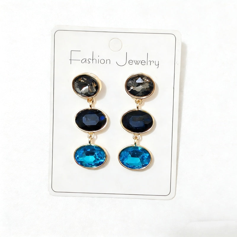 Long crystal glass earrings with a dazzling, unique, and sophisticated design