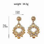 Palace-style dazzling rhinestone for women, French luxury high-end earrings, statement earrings