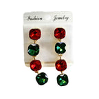 Multi-color beaded long water drop crystal earrings, fashionable, simple, versatile and elegant earrings