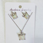 Earring and set, fashionable children's cute cartoon fresh style earrings, light luxury necklace accessories