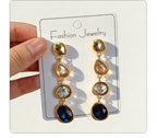 Fashionable, simple, elegant, niche, high-end, light luxury, fresh and colorful long tassel earrings