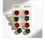 Multi-color beaded long water drop crystal earrings, fashionable, simple, versatile and elegant earrings