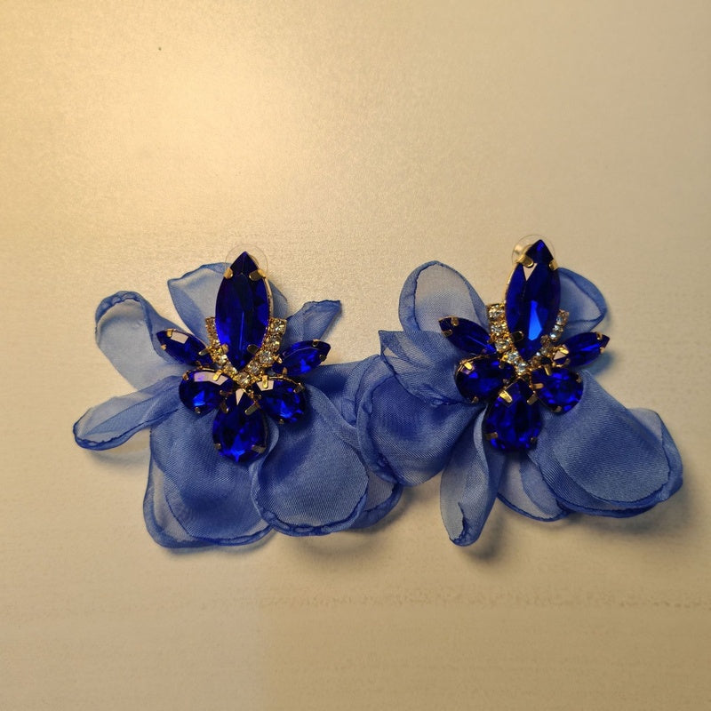 Alloy Fabric Floral Earrings Bohemian Style Ear Accessories
