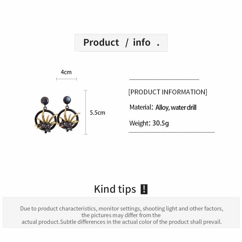 Vintage Palace Style Diamond-Studded Flower High-End Niche Design Earrings, Versatile Light Luxury Earrings Wholesale