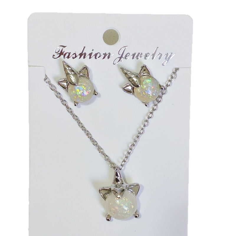 Earring and set, fashionable children's cute cartoon fresh style earrings, light luxury necklace accessories