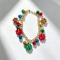 Cartoon snowflake bell-shaped Christmas bracelet, colorful oil-drip holiday atmosphere accessory