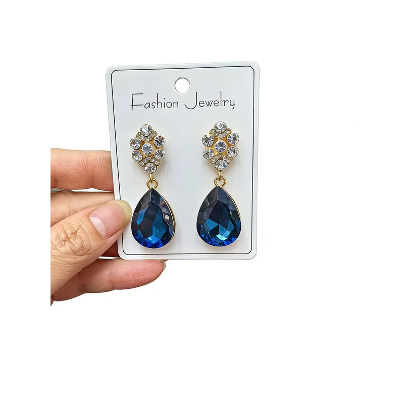 Palace-style zircon water drop for women, French luxury high-end earrings