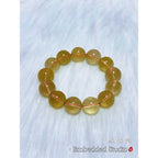 Premium 7A Golden Citrine Bracelet 17-18mm| High-Grade Large Bead Wealth Crystal| Solar Plexus Healing Stone Gift for Her