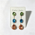 Gradient color stone long earrings, light luxury and elegant, versatile for dating